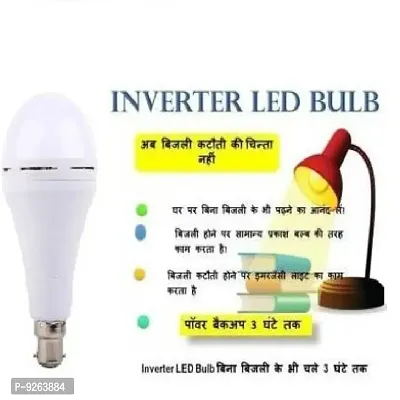 RSCT 9 Watt Inverter LED Bulb Light Rechargeable Emergency, AC/DC Bulb Color White