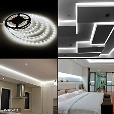 RSCT 4 Meter 2835 Led Light Non Waterproof Led Strip Fall Ceiling Light for Diwali,Chritmas Decoration with Adaptor/Driver 60 Led/Meter ( White)