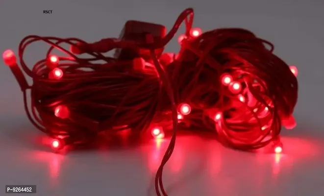 RSCT 15 Meter LED Decorative Pixel Led String/Rice Light | 36 Feet Single Colour Diwali Still Led Ladi String Light for Home Decor, Christmas, Diwali and Festive Decoration Power Pixel (Red)-thumb2