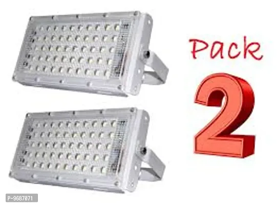 RSCT LED Brick Light | Cool White | 50 Watt | Flood Light | Focus Light | Decoration | Outdoor | Festival | Christmas | Pack Of 2-thumb0