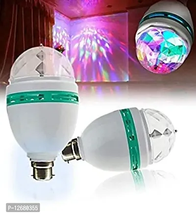 60 Degree LED Crystal Rotating b22d Bulb Magic Disco LED Light for Party/Home/Diwali Decoration (Multicolour)-thumb0