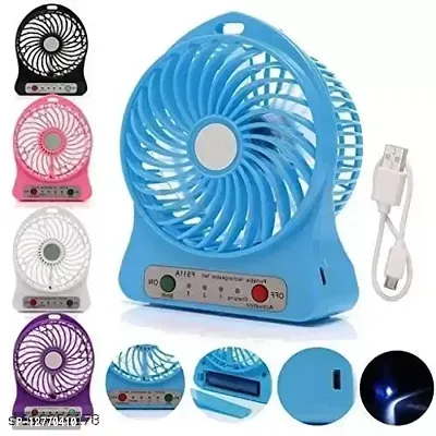 RSCTportable Mini USB Fan 3-Level Speed Adjustable Electric Cooling Desktop Fan Handy Summer Cooling Rechargeable GC1074 Brand: Global Craft-thumb0