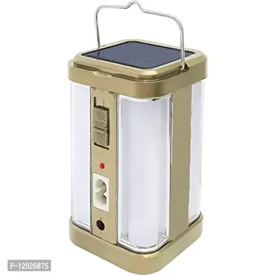 RSCT 4 Tubes 360 Degree Hi-Bright Lantern With Solar And Rechargeable Emergency Light (Golden, Plastic,