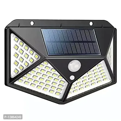 RSCT 100 LED Bright Outdoor Security Lights with Motion Sensor Solar Powered Wireless Waterproof Night Spotlight for Outdoor/Garden Wall, Solar Lights for Home-thumb0