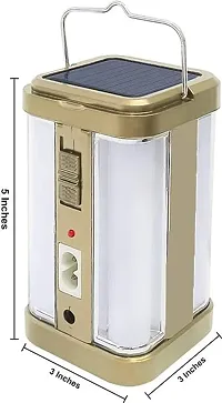RSCT 4 Tubes 360 Degree Hi-Bright Lantern With Solar And Rechargeable Emergency Light (Golden, Plastic, Pack of 1)-thumb1