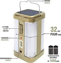 RSCT 4 Tubes 360 Degree Hi-Bright Lantern With Solar And Rechargeable Emergency Light (Golden, Plastic, Pack of 1)-thumb2