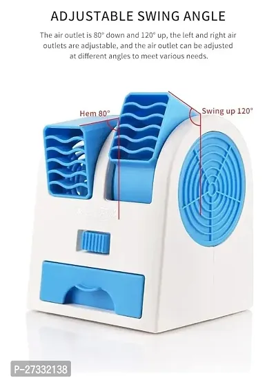 Mini AC USB and Battery Operated Air Conditioner Mini Water Air Cooler Cooling Fan Duel Blower with Ice Chamber (Pack of 1)