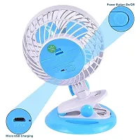RSCT Mini Clip fan Rechargeable with 3 speed adjustable Table fan 360 degree rotation for Home, Office, Car, Kichen (Color May Change)-thumb3