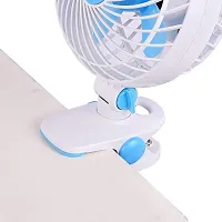 RSCT Mini Clip fan Rechargeable with 3 speed adjustable Table fan 360 degree rotation for Home, Office, Car, Kichen (Color May Change)-thumb1