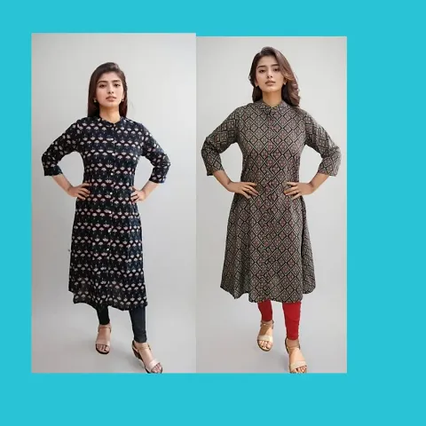 Beautiful Viscose A-Line Kurta For Women-Pack Of 2