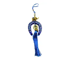 A Feng-Shui Wall Hanging Horse Shoe(Ghode ki Naal) Golden Elephant & 6 Evil Eye for Money Luck & Nazar Dosh Nivaran. Ideal for Home, Office, Shop and Car-thumb4