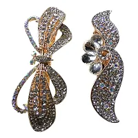 Very Nice Combo of 2 Beautiful Metallic Hair Clips Multi Colored Stones Studded Pretty Looking-thumb2