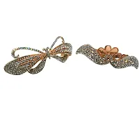 2 Colored Metallic Hair Pins Very Beautiful Multi Colored-thumb2