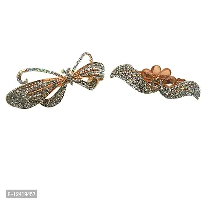 2 Colored Metallic Hair Pins Very Beautiful Multi Colored-thumb3