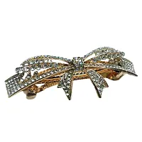 Combo of 2 Metallic Hair Pins Very Beautiful Multi Colored Stones Studded Designer & Stylish-thumb2