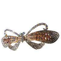 Gorgeous Combo of 2 Very Beautiful Metallic Hair Clips Multi Colored Stones Studded Pretty Looks-thumb2