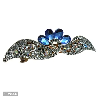 Combo of 2 Metallic Hair Pins Very Beautiful Multi Colored Stones Studded Designer & Stylish-thumb2