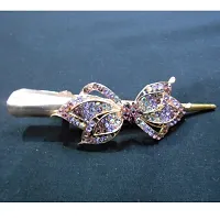 Combo of 2 Multi Colored Stones Studded Metallic Hair Clip Nice & Beautiful-thumb3