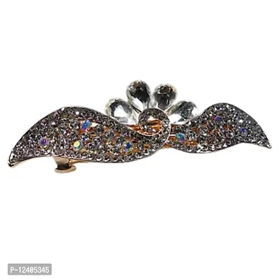 Gorgeous Combo of 2 Very Beautiful Metallic Hair Clips Multi Colored Stones Studded Pretty Looks-thumb2