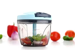 GRECY Handy Cutter Manual | Large Plastic Vegetable, Fruit Nut, Chilly Chopper | Salad Maker, Meat Grinder Mixer | Fruit, Onion Cutter | with 4 Stainless Steel Blades, 750ml (Sky Blue)-thumb4