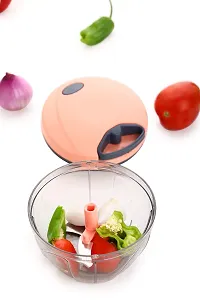 GRECY Handy Chopper 500ml , Vegetable Fruit Nut Onion Chopper, Hand Meat Grinder Mixer Food Processor Slicer Shredder Salad Maker Vegetable Tools - Peach-thumb4