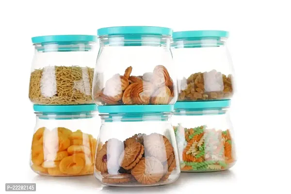 GRECY MATUKI Airtight Container Jar Set For Kitchen - 900ml Set Of 6 | Jar Set For Kitchen | Kitchen Organizer Container Set Items | Air Tight Containers For Kitchen Storage (PREMIUM GREEN)