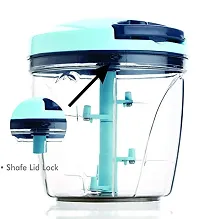 GRECY Handy Cutter Manual | Large Plastic Vegetable, Fruit Nut, Chilly Chopper | Salad Maker, Meat Grinder Mixer | Fruit, Onion Cutter | with 4 Stainless Steel Blades, 750ml (Sky Blue)-thumb1