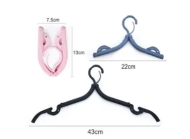 GRECY Foldable Cloths Hangers for Drying - Travel Hangers Portable - Space Saving Hangers for Wardrobe ( Pack of 6 Pieces, Multicolored )-thumb2