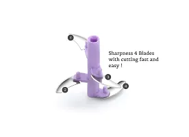 GRECY Handy Cutter Manual | Large Plastic Vegetable, Fruit Nut, Chilly Chopper | Salad Maker, Meat Grinder Mixer | Fruit, Onion Cutter | with 4 Stainless Steel Blades, 750ml (Purple)-thumb1