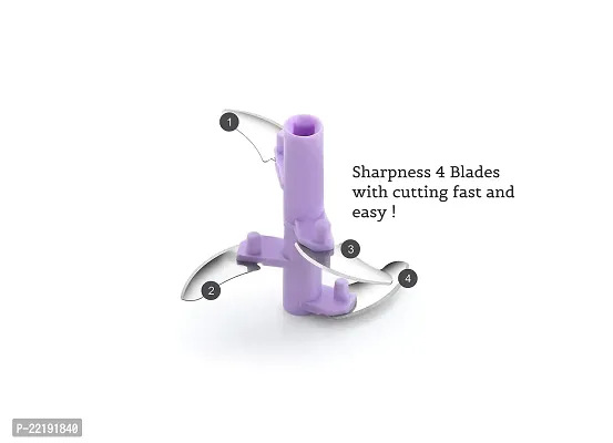 GRECY Handy Cutter Manual | Large Plastic Vegetable, Fruit Nut, Chilly Chopper | Salad Maker, Meat Grinder Mixer | Fruit, Onion Cutter | with 4 Stainless Steel Blades, 750ml (Purple)-thumb2