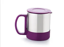 STEEL COFFEE  MUG WITH LID SET OF 2 PCS-thumb1