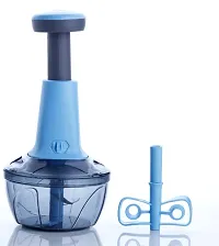 2 IN 1 PUSH CHOPPER +3 S S BLADE + 1 PLASTIC BLADE + 1 WHISKER 500ML - BLUE-thumb1