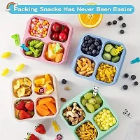 Reusable 4-Compartment Snack Containers for Kids and Adults-thumb1