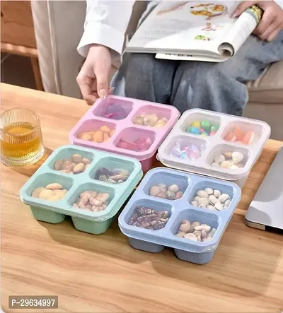 Reusable 4-Compartment Snack Containers for Kids and Adults-thumb3