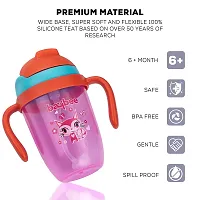 Baybee Sporti Baby Sipper Bottle 300 ml, Natural Trainer Anti Spill Sippy Cup with Soft Silicone Straw, Anti-Colic, BPA Free  Non Toxic Feediing Bottle for Baby (Pink)-thumb4