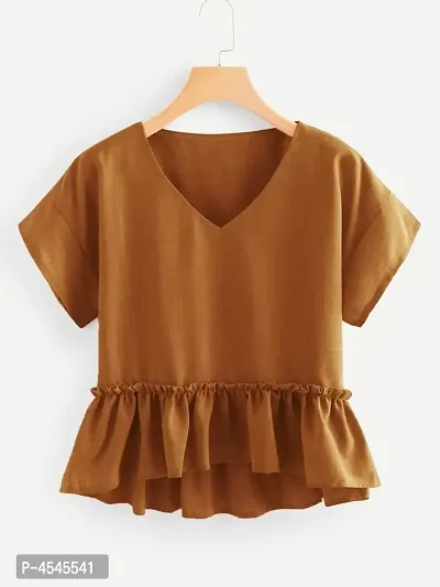 Camel Coloured Peplum Top