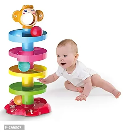 Tormeaw Choice Activity Centre 5 Layer Ball Drop and Roll Swirling Tower Shape Sorter Educati-thumb0
