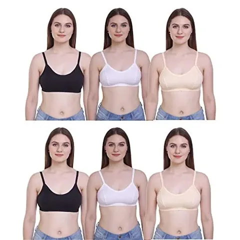 KEOTI Cotton Multicolor Sports Bra - Pack of 6