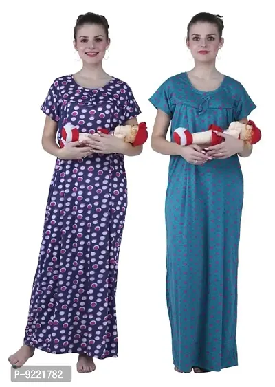 KEOTI Women's Hosiery Printed Feeding Gown-thumb0