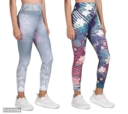 Lycra Spandex Stretchable Leggings for Women and Girl Exercise use pack of  two