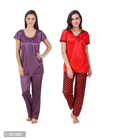 KEOTI Satin Night Suit Set/Nighty Set - Pack of 2