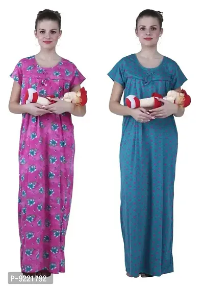 KEOTI Women's Hosiery Printed Feeding Gown