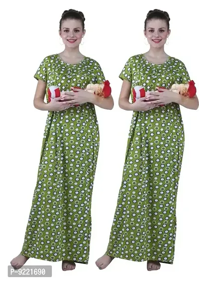 KEOTI Women's Hosiery Printed Feeding Gown-thumb0