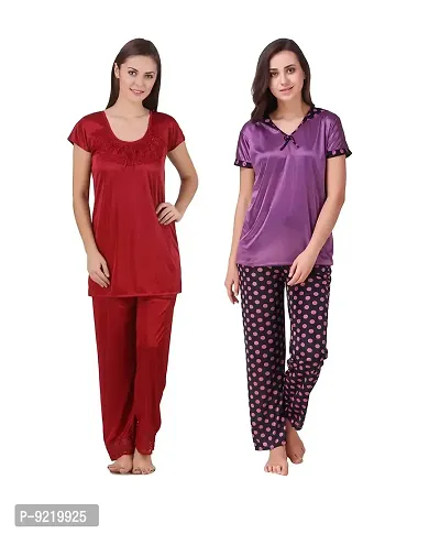 KEOTI Satin Night Suit Set/Nighty Set - Pack of 2-thumb0