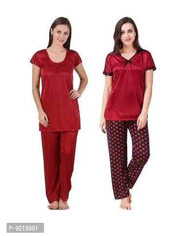 KEOTI Satin Night Suit Set/Nighty Set - Pack of 2