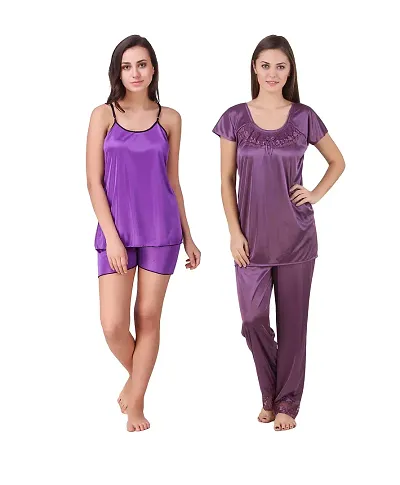 KEOTI Satin Night Suit Set/Nighty Set - Pack of 2