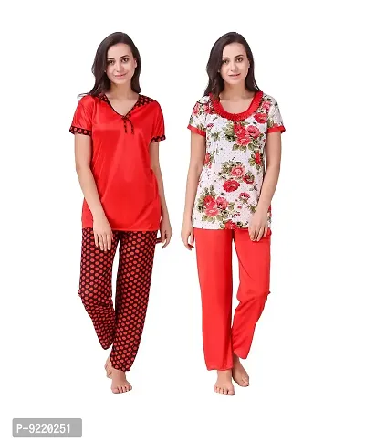 KEOTI Satin Night Suit Set/Nighty Set - Pack of 2