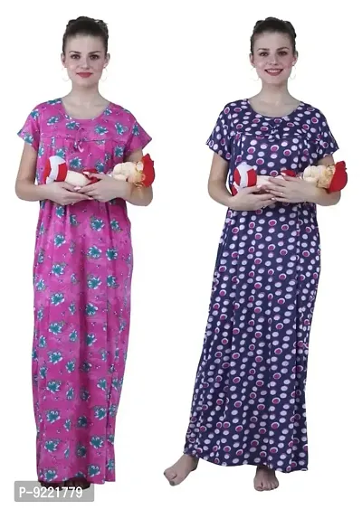KEOTI Women's Hosiery Printed Feeding Gown