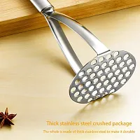 DreamBasket Stainless Steel Pakkad / Utility Tong  Pizza Cutter  Potatao Masher / Vegetable Masher for Kitchen-thumb1