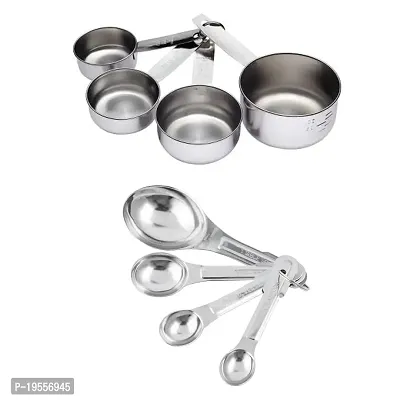 DreamBasket Stainless Steel (Set of 4) of Measuring Cup  (Set of 4) Measuring Spoon for Kitchen Tool Set-thumb0